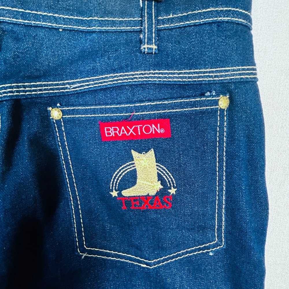 Braxton Stretch Jeans Womens‎ Size 18 Dark Wash Embroidered Dallas Texas - Picture 12 of 13